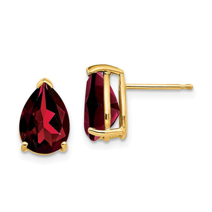 14k Yellow Gold Garnet Pear Stud Earrings XE83GA