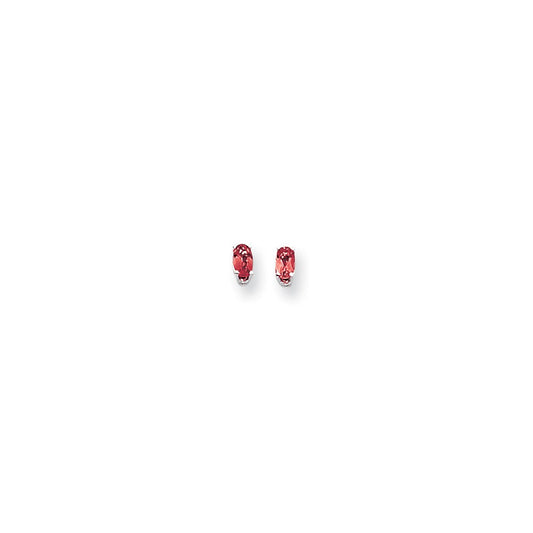 14k White Gold 5x3mm Oval Ruby Earrings XE85WR