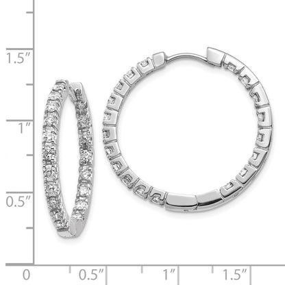 14k White Gold White Diamond Hinged Hoops Moutnings