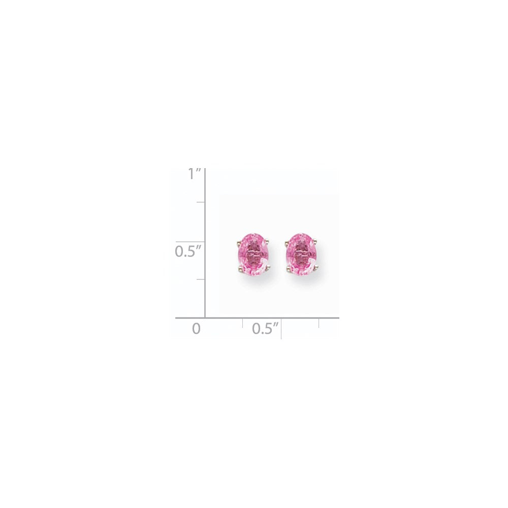 14k White Gold Pink Sapphire Earrings XE87WSP-B