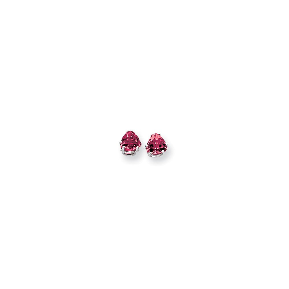 14k White Gold 6mm Pink Sapphire Earrings XE94WSP