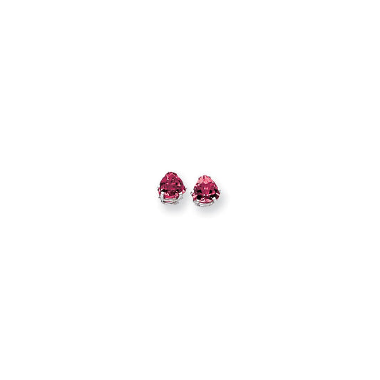 14k White Gold 6mm Pink Sapphire Earrings XE94WSP