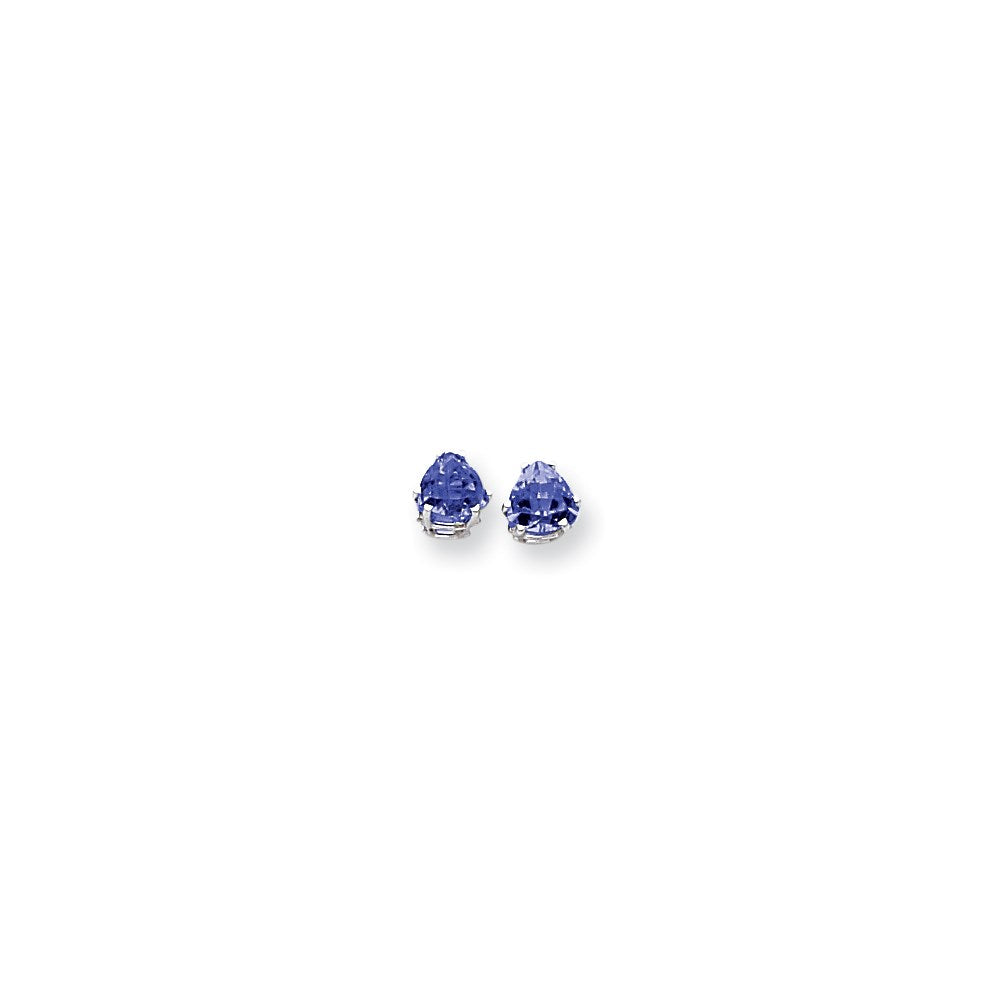 14k White Gold 6mm Sapphire Earrings XE94WS