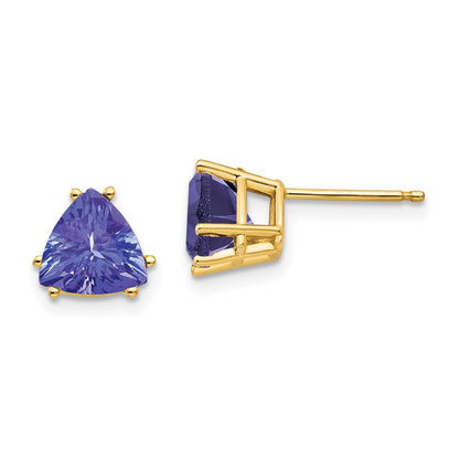 14k Yellow Gold 7mm Tanzanite earring