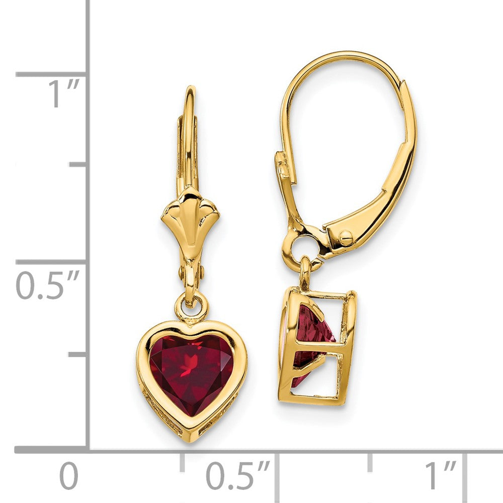 14k White Gold 6mm Heart Created Ruby Earrings XLB110WCR