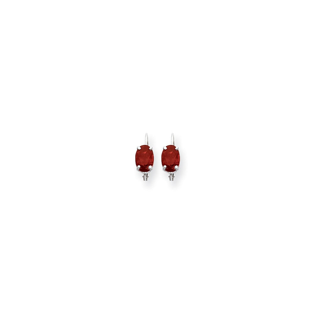 14k White Gold 7x5mm Oval Ruby leverback Earrings XLB115WR