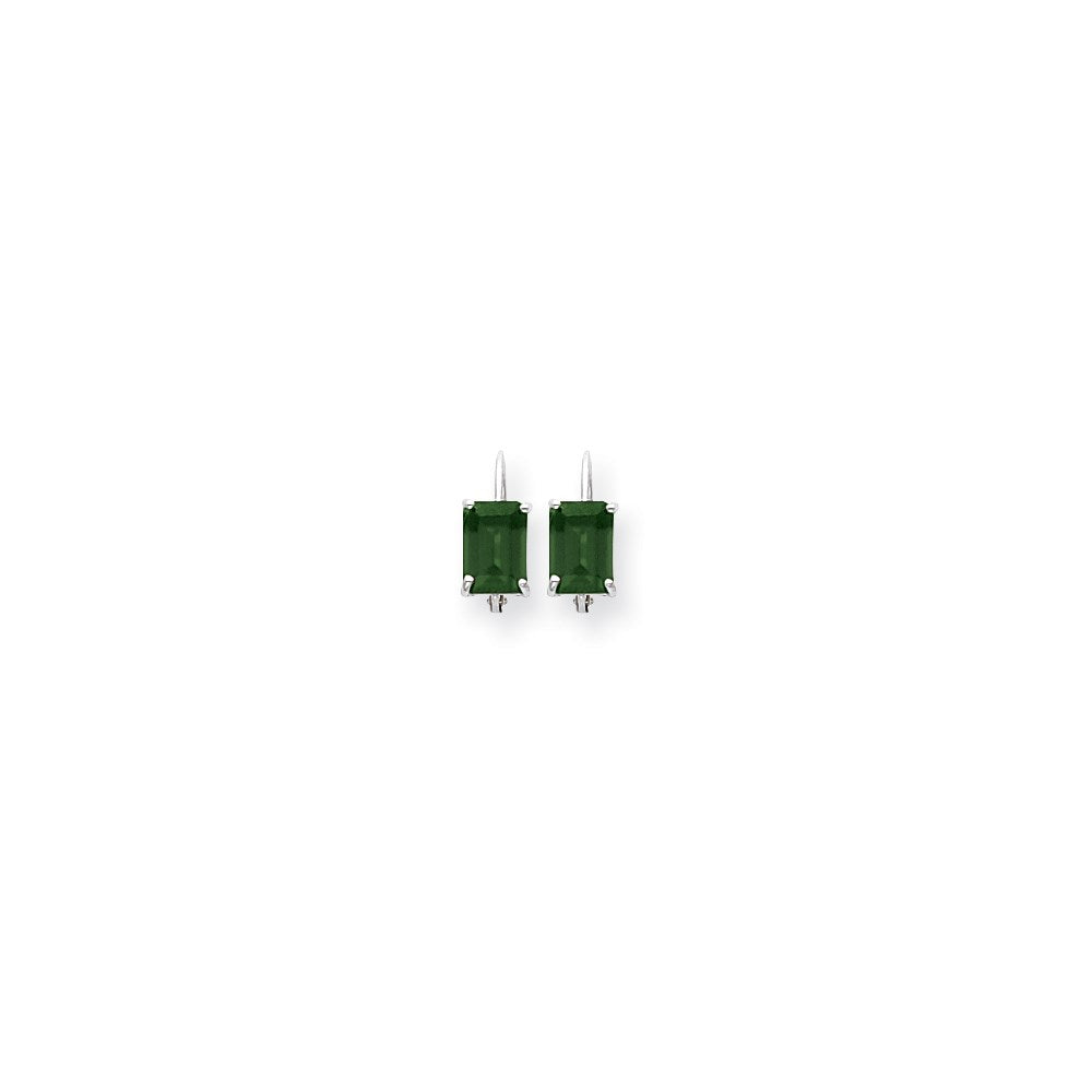 14k White Gold 7x5mm Emerald Cut Mount St. Helens Earrings XLB124WMS
