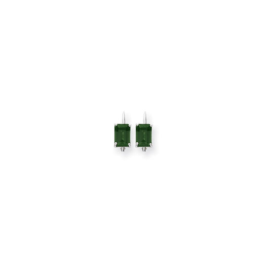 14k White Gold 7x5mm Emerald Cut Mount St. Helens Earrings XLB124WMS