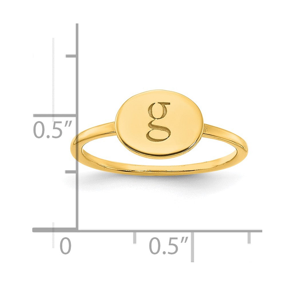 14k yellow gold initial oval signet ring xnr122y