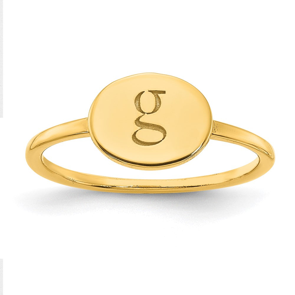 14k yellow gold initial oval signet ring xnr122y