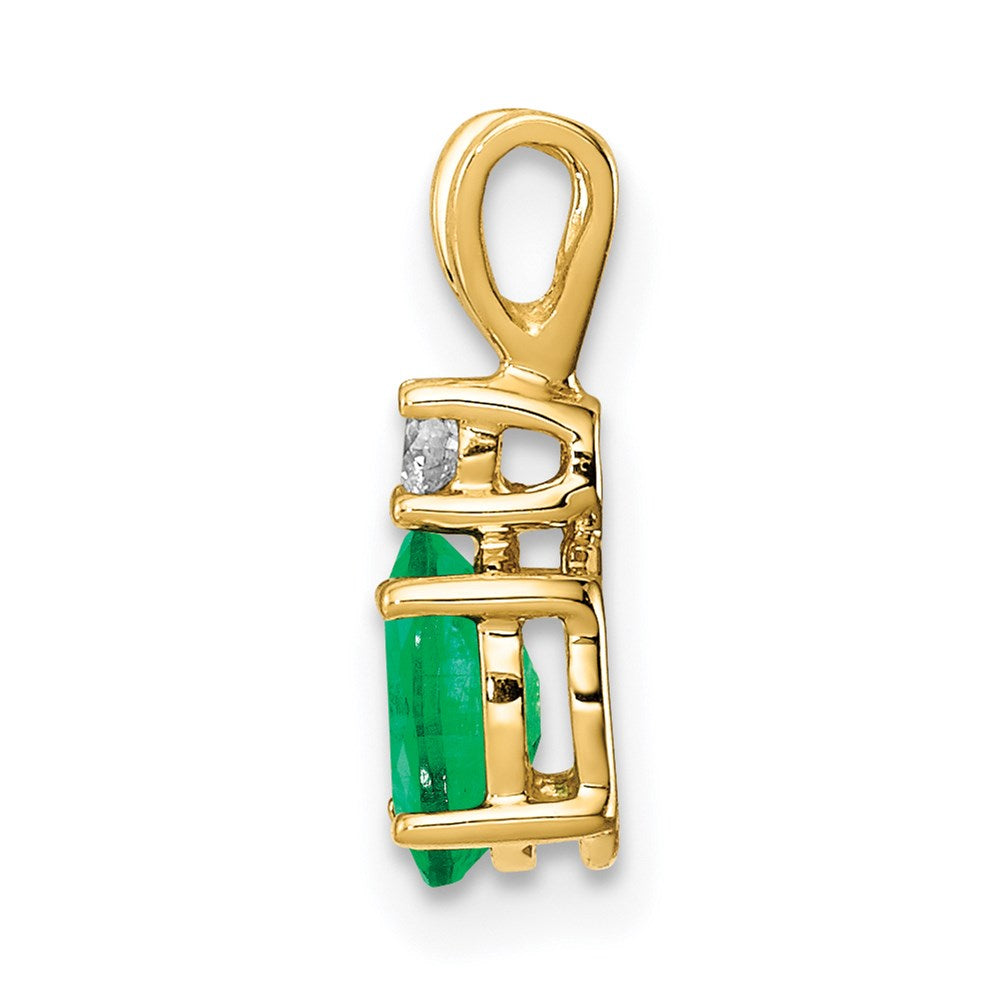 14k yellow gold emerald real diamond pendant xp1002e aa