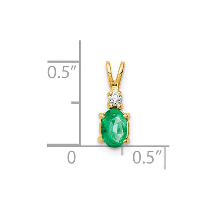 14k yellow gold emerald real diamond pendant xp1002e aa