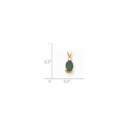14k yellow gold emerald real diamond pendant xp1004e aa
