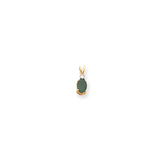 14k yellow gold emerald real diamond pendant xp1004e aa