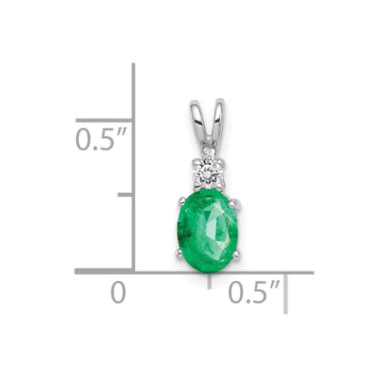 14k white gold emerald real diamond pendant xp1005e aa
