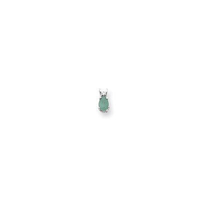 14k white gold 6x4mm pear emerald vs real diamond pendant xp1009e vs