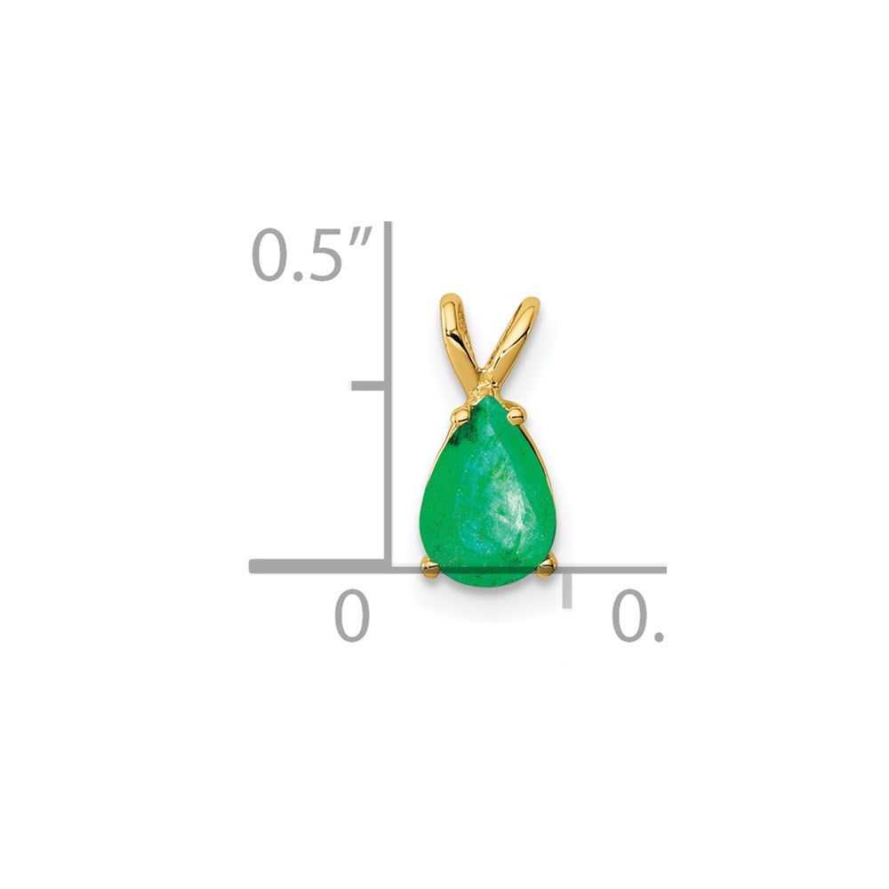 14k yellow gold emerald pendant xp1010e