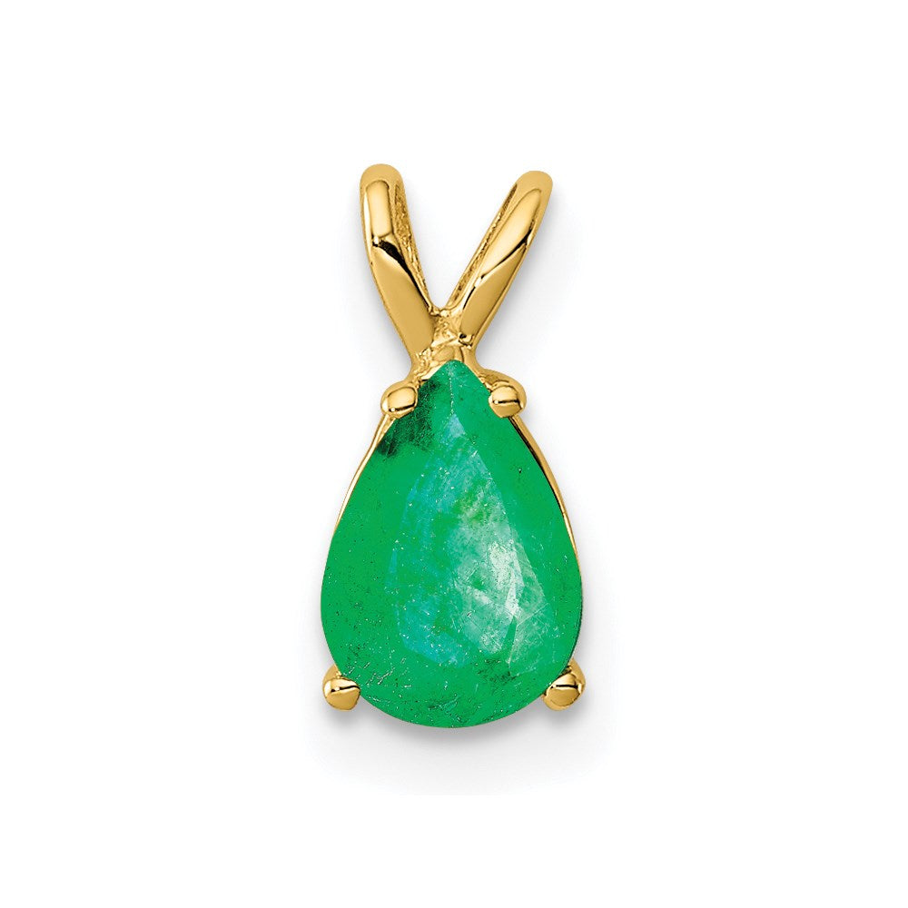 14k yellow gold emerald pendant xp1010e