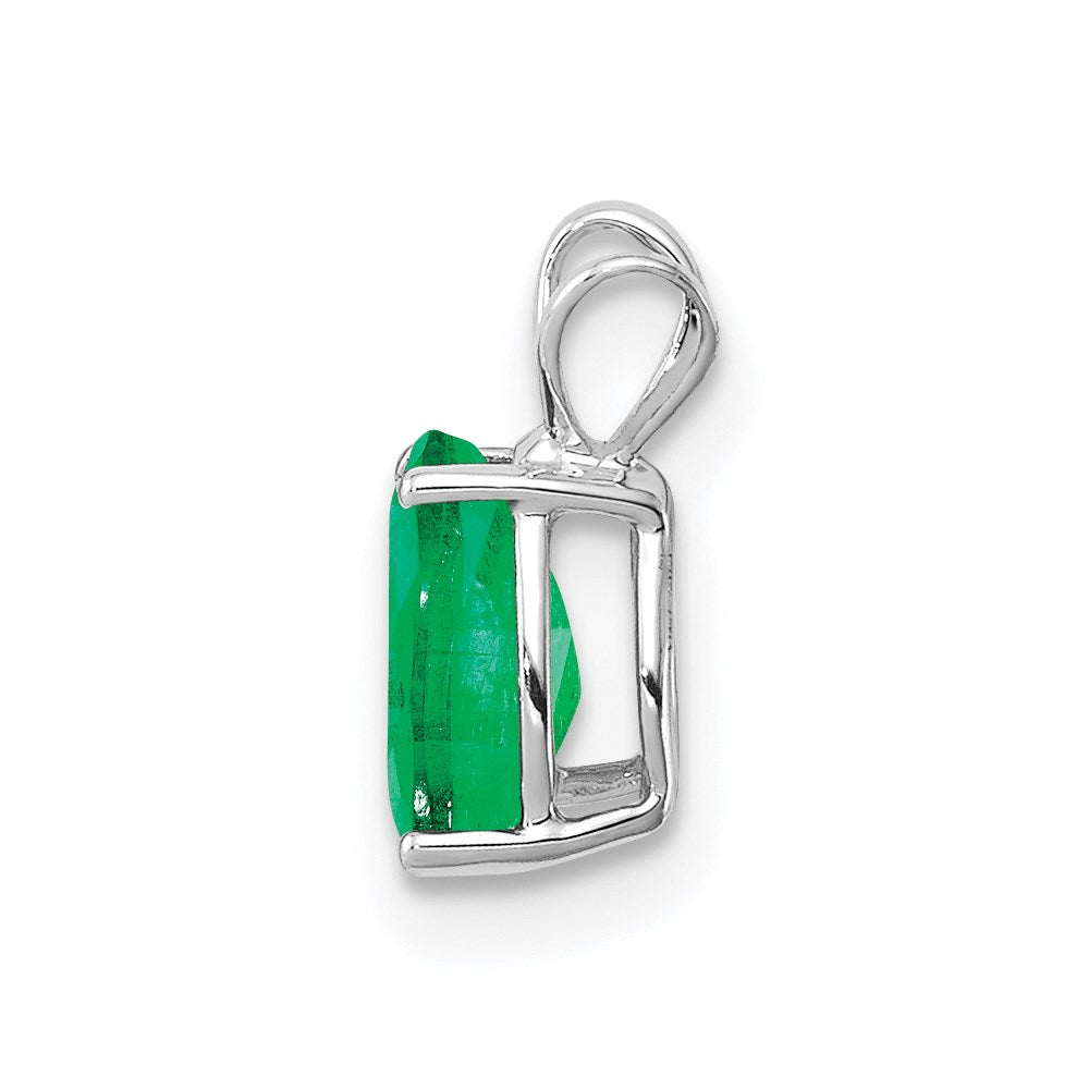 14k white gold emerald pendant xp1011e