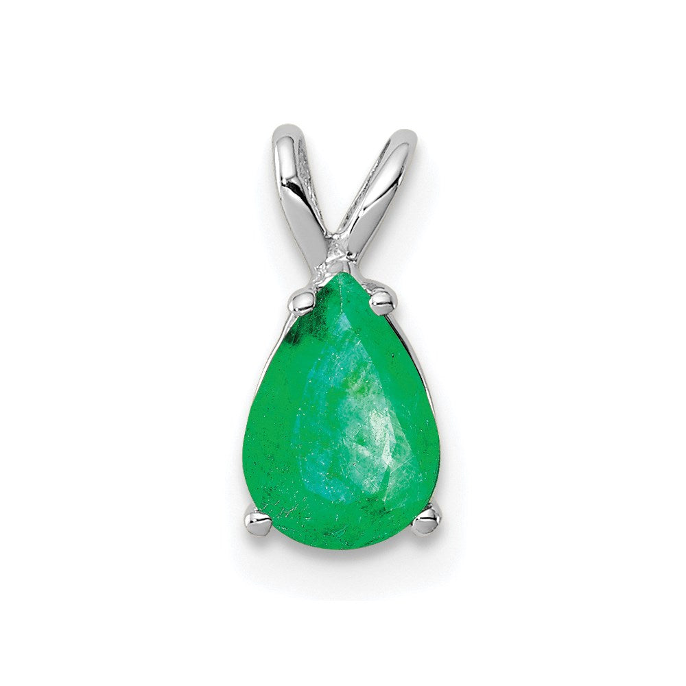 14k white gold emerald pendant xp1011e