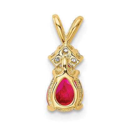 14k Ruby Diamond Pendant