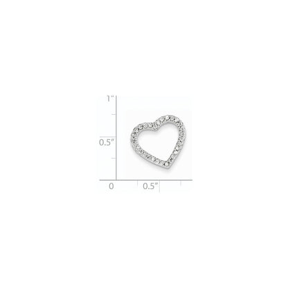14k white gold aa quality completed real diamond vintage heart pendant xp1276aa