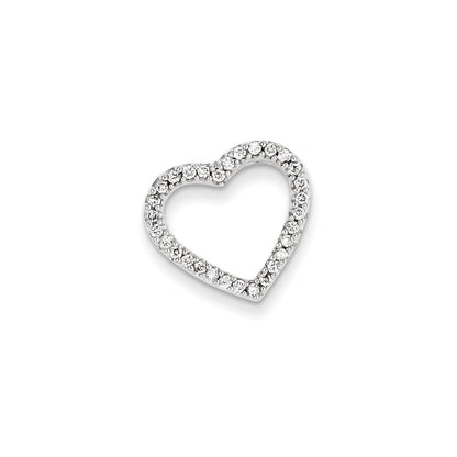 14k white gold aa quality completed real diamond vintage heart pendant xp1276aa