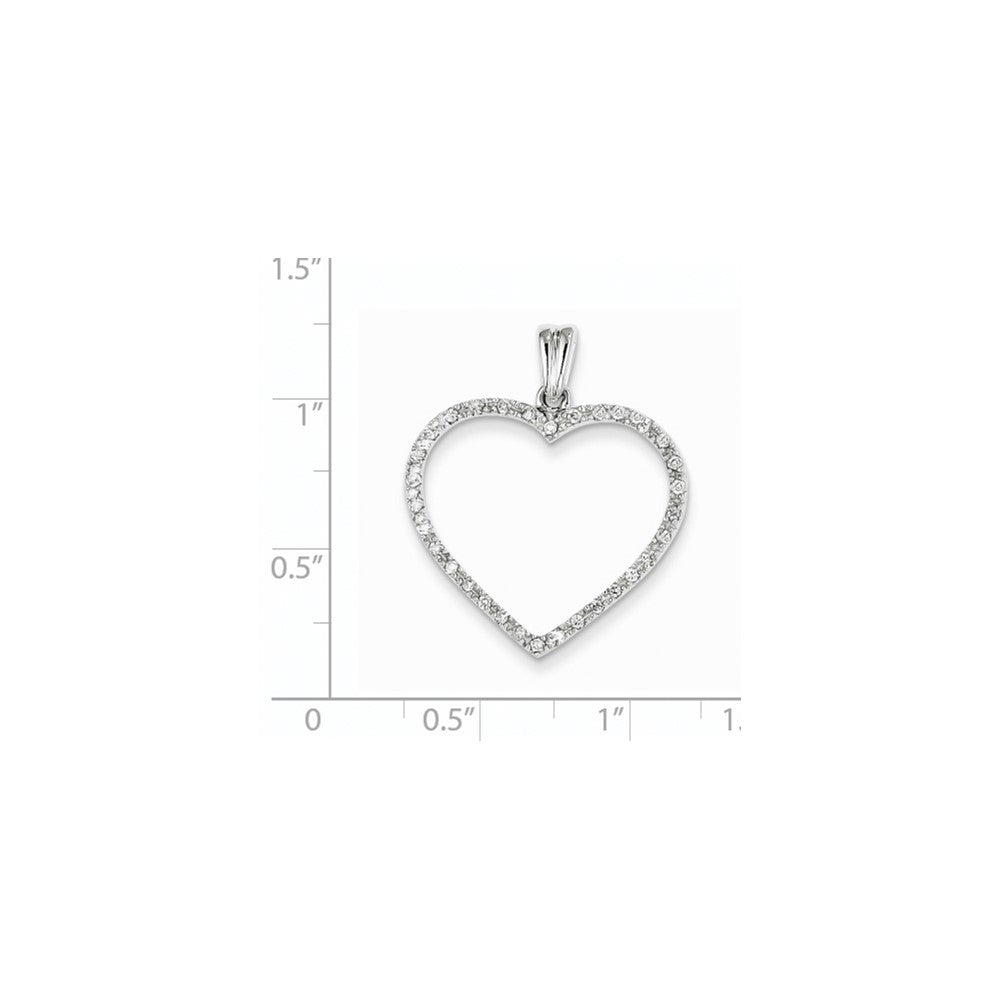 14k white gold aa quality completed real diamond vintage heart pendant xp1284aa