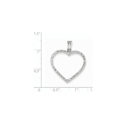 14k white gold aa quality completed real diamond vintage heart pendant xp1284aa