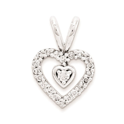 14k white gold 25ct a quality completed real diamond vintage heart pendant xp1285a