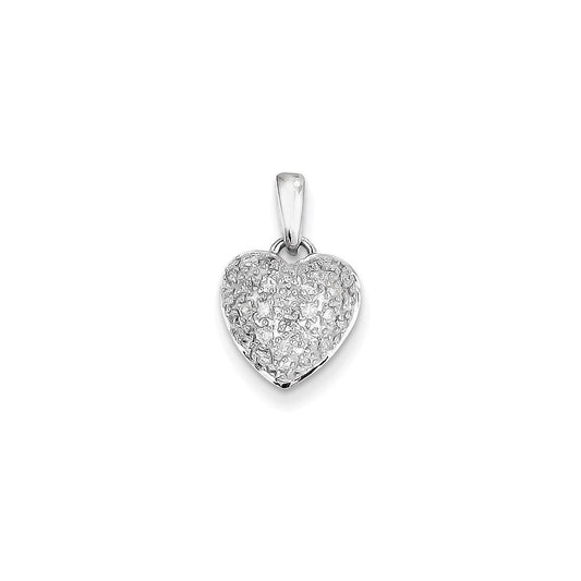 14k white gold aa quality completed real diamond vintage heart pendant xp1314aa