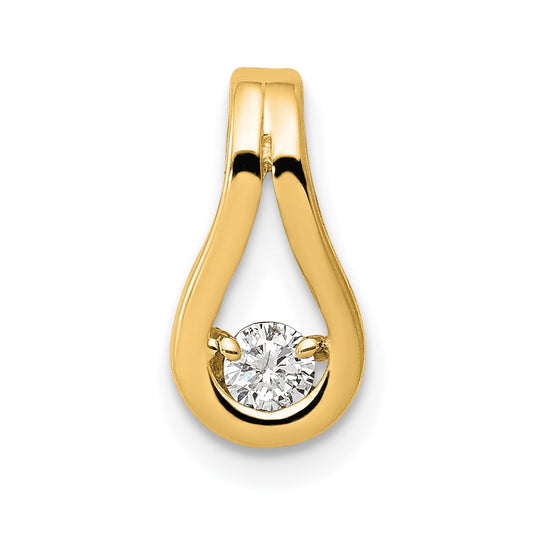 14k 2.8mm A Diamond Teardrop Shape Slide Pendant