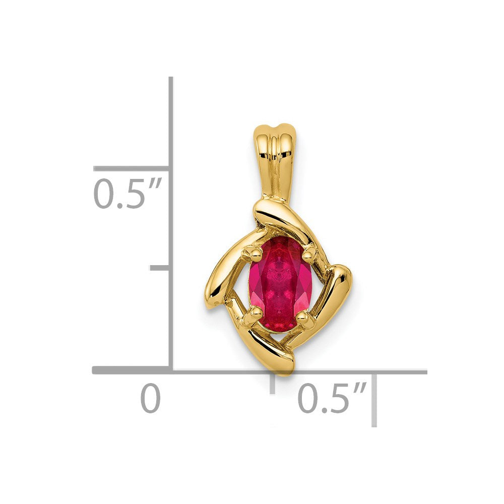 14k 6x4mm Oval Ruby Pendant