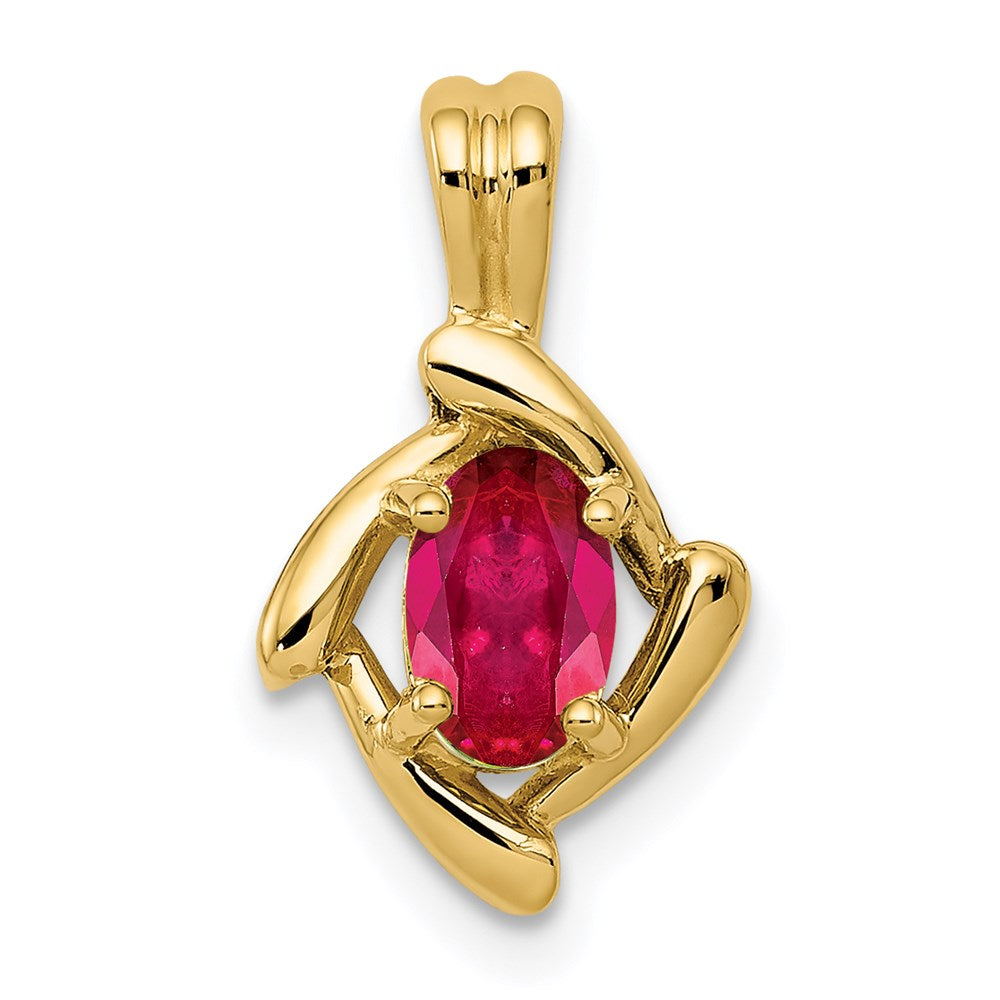 14k 6x4mm Oval Ruby Pendant