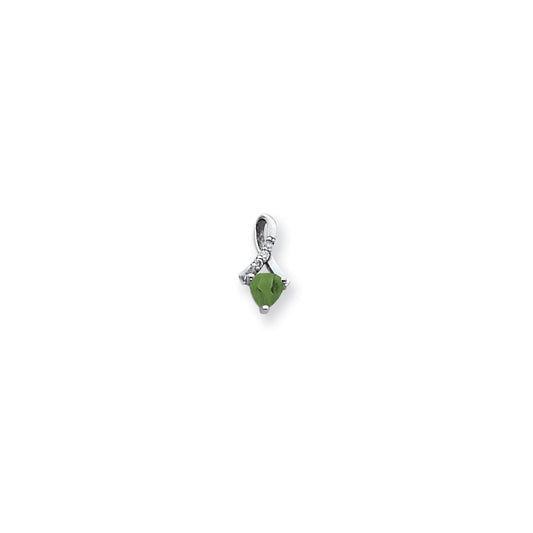 14k white gold 5mm emerald aa real diamond pendant xp1713e aa