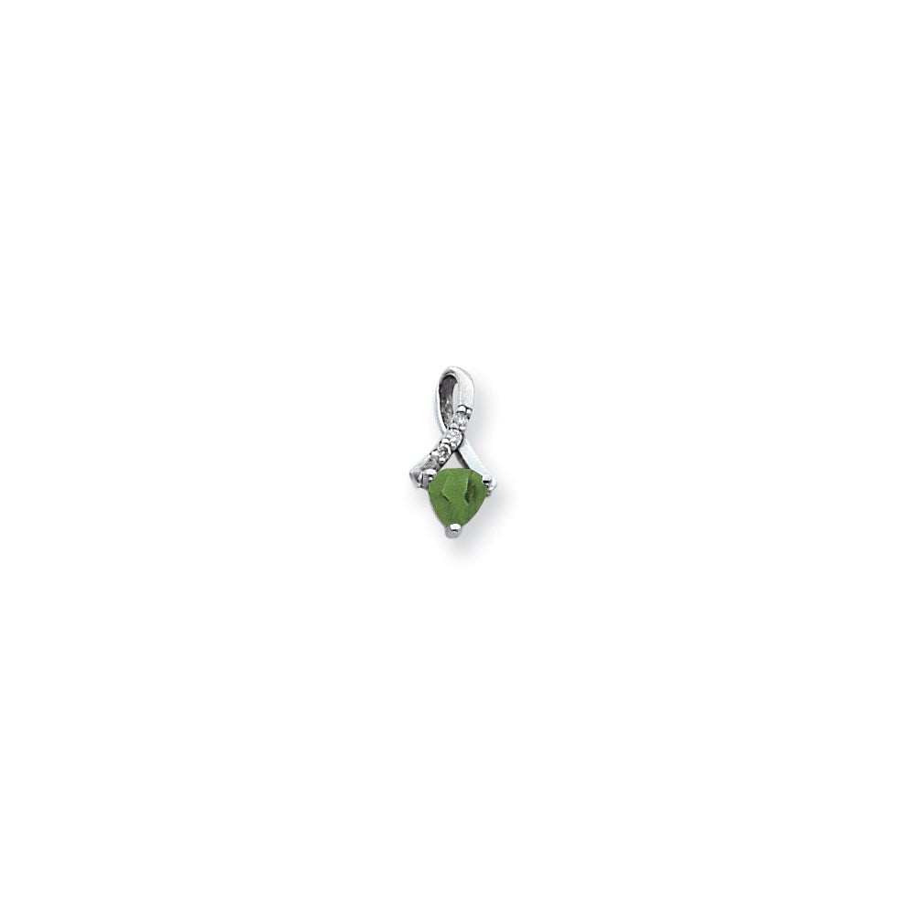 14k white gold 5mm emerald vs real diamond pendant xp1713e vs
