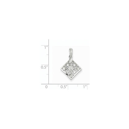 14k white gold real diamond vintage pendant xp1882aa