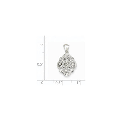 14k White Gold Diamond Vintage Pendant