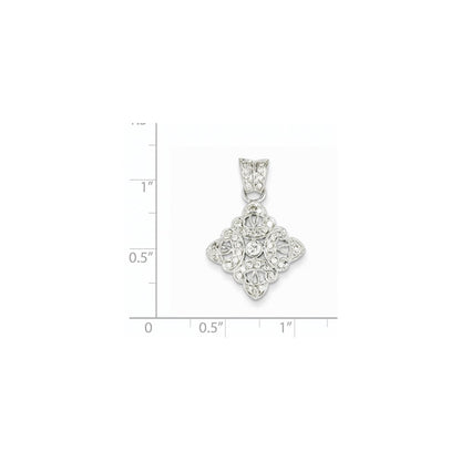 14k white gold real diamond vintage pendant xp1890aa