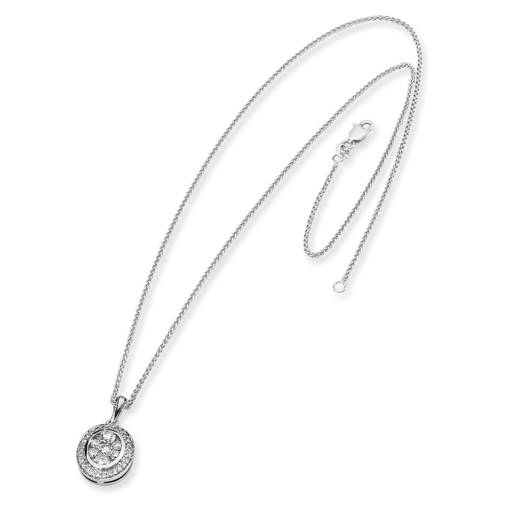 14k mystere white gold real diamond necklace xp2754aa