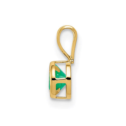 14k yellow gold 4mm emerald bezel pendant xp300e