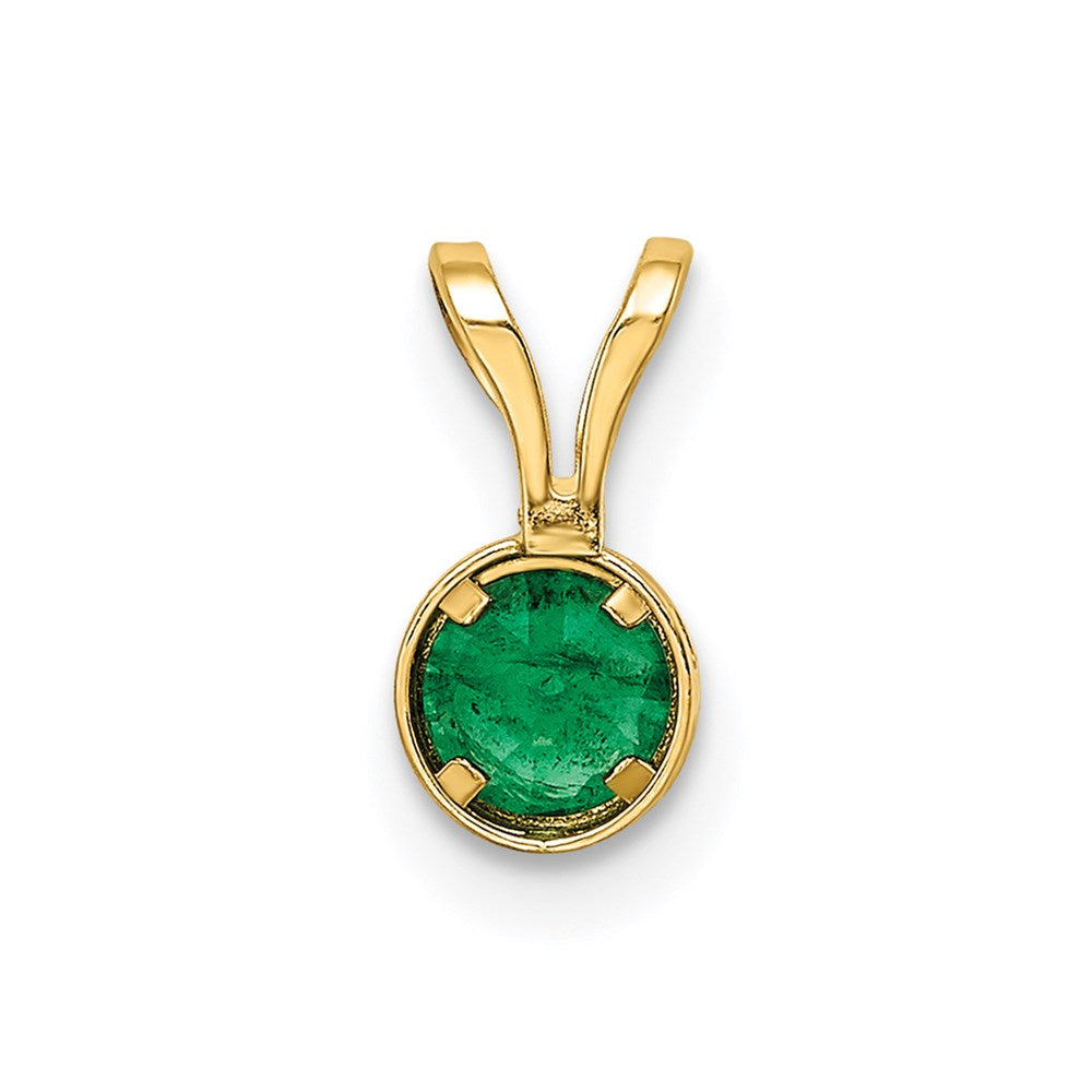 14k yellow gold 4mm emerald bezel pendant xp300e