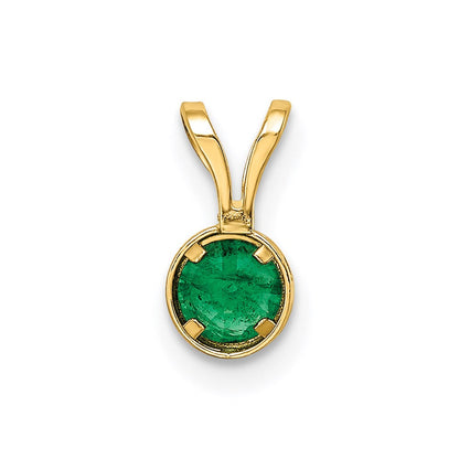 14k yellow gold 4mm emerald bezel pendant xp300e