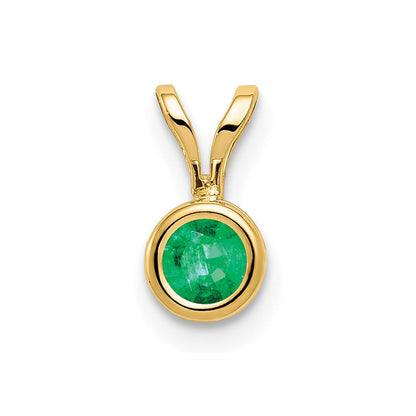 14k yellow gold 4mm emerald bezel pendant xp300e