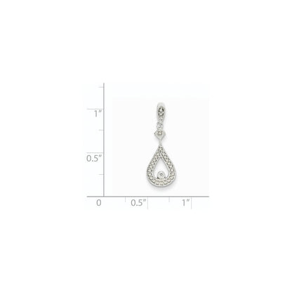 14k white gold real diamond vintage teardrop pendant xp3026aa