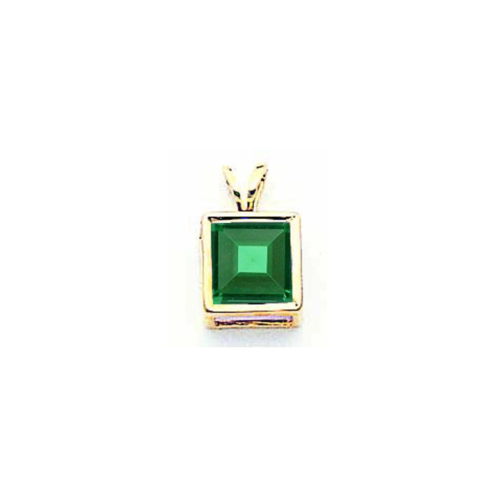 14k yellow gold 7mm princess cut mount st helens bezel pendant xp317ms