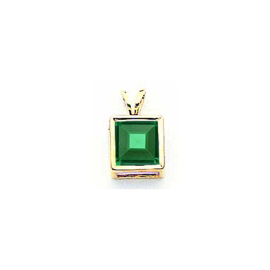 14k yellow gold 7mm princess cut mount st helens bezel pendant xp317ms