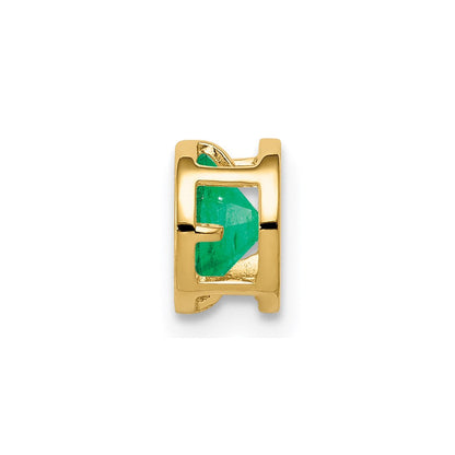 14k yellow gold 5mm emerald bezel pendant xp320e