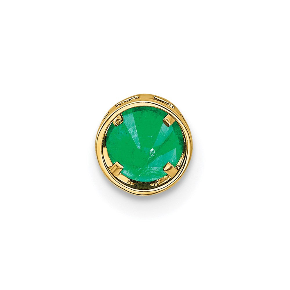 14k yellow gold 5mm emerald bezel pendant xp320e