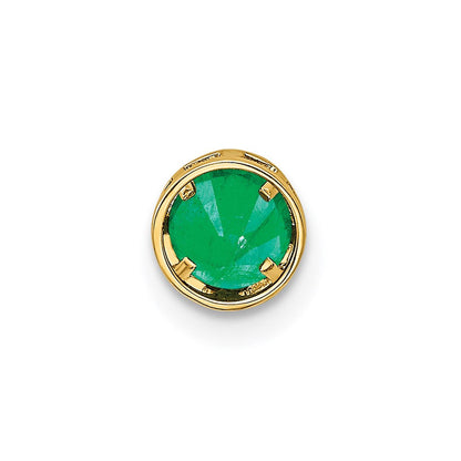 14k yellow gold 5mm emerald bezel pendant xp320e